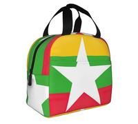 GUOLGP Flag of Myanmar Print Adult Insulated Lunch Bag Functionality Practicality Extended Periods Temperature