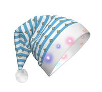 GUOLGP Flag Of San Marino Print Men Women Led Christmas Hat For Festive Party Santa Hats Supplies Celebrations