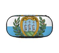 GUOLGP Flag of San Marino Print School Students Zipper Pouch Pencil Case Office Supplies Functionality Storage