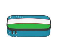 GUOLGP Flag of The Republic of Uzbekistan Print Stylish Large Capacity Pencil Case Spacious Study Pen Pouch School Supplies Travel