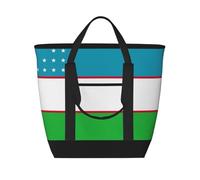 GUOLGP Flag Of The Republic Of Uzbekistanprint Women Men Large Capacity Insulated Tote Shoulder Bag Beach Picnic Food Delivery