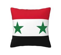 GUOLGP Flag of the Syrian Arab Republic Print Comfortable Decor Pillow Covers Invisible Zipper Cushion Cases Office Living Room