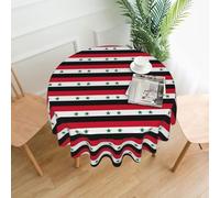 GUOLGP Flag of the Syrian Arab Republic Print Round Tablecloth for Outdoor Wedding Camping Party Table Cloth Everyday Home Use