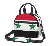 GUOLGP Flag of The Syrian Arab Republic Print Student Insulated Lunch Bag School Adjustable Shoulder Strap Work Travel Picnic