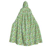 GUOLGP Flamingo Love Flowers Print Halloween Hooded Cloak Costume For Adults Kids For Cosplay Parties And Festivals