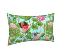 GUOLGP Flamingo Love Flowers Print Pillow Case for Breathable Bedding Accessory for Home Bedroom Decor Cover Travel