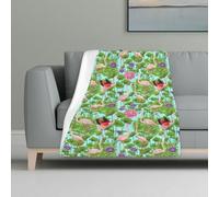 GUOLGP Flamingo Love Flowers Print Soft Warm Cozy Flannel Blanket Throw for Home Decor Dorm Picnic Winter Autumn Use