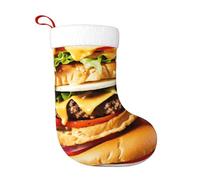GUOLGP Food Pattern Funny Print Christmas Stocking Festive Decor Gift For Xmas Party Plush Stock Family Holiday