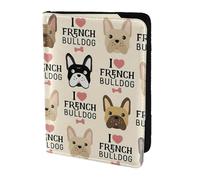 GUOLGP French Bulldog Print Stylish Unisex Passport Travel Family Vacation Document Wallet Lightweight Secure