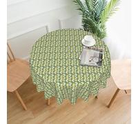 GUOLGP Fresh Lemon Print Round Tablecloth for Outdoor Wedding Camping Party Table Cloth Everyday Home Use