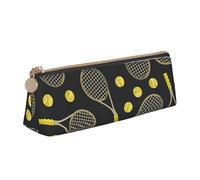 GUOLGP Funny Tennis Racquets and Tennis Balls Print Stylish Pencil Case Large Capacity 8.3 x 2.2 x 2.4In Triangle Pouch Daily Essentials