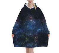 GUOLGP Galaxy Space. Print Cozy Oversized Blanket Hoodie Xmas Adults Warm Winter Gift Snuggie With Pocket Black