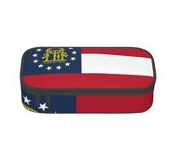 GUOLGP Georgia Flag Print Stylish Large Capacity Pencil Case Spacious Study Pen Pouch School Supplies Travel