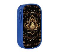 GUOLGP Gold Lotus Flowers Print Functional Pencil Pouches Multi-Compartment Storage School Supplies Easy Access