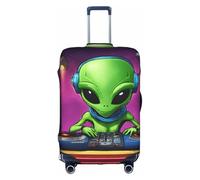 GUOLGP Green Alien Print Concealed Zipper Decorative Suitcase Cover Washable Travel Luggage Protector