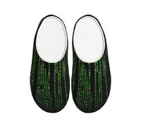 GUOLGP Green Number Binary Print Cute Washable House Slippers with TPR Sole Unisex Indoor Outdoor Travel shoes