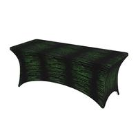 GUOLGP Green Number Binary Print Portable Rectangular Elastic Table Cover Fits Large Rectangular Parties Weddings