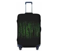 GUOLGP Green Number Binary Print Universal Suitcase Cover Elastic Washable Travel Luggage Cover with Double Sided
