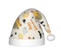 GUOLGP Halloween Pumpkin and Owl Print Christmas Elf Hat for Children's Cap Santa Party Halloween Holiday New Year