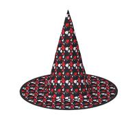 GUOLGP Happy Valentine'S Day Print Stylish Halloween Witch Hat For Parties Carnivals And Cosplay Lightweight Foldable