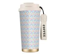 GUOLGP Hockey Elements Creative Patterned Print Stainless Steel Cup Travel Mug Beverage Coffee Container for Office School Camping