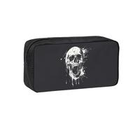 GUOLGP Horror Ghost Skull Print Adults Simple Spacious Pen Case Stationery Organizer Pouch Office Daily Work Use
