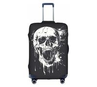 GUOLGP Horror Ghost Skull Print Concealed Zipper Decorative Suitcase Cover Washable Travel Luggage Protector
