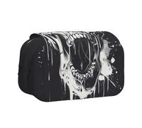 GUOLGP Horror Ghost Skull Print Versatile Portable Pen Pouch Storage Travel Supplies Office Travel Multi-Pockets