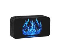 GUOLGP Indigo Flame Print Print Adults Simple Spacious Pen Case Stationery Organizer Pouch Office Daily Work Use