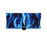 GUOLGP Indigo Flame Print Print Daily Use Sunglasses Case Soft Eyeglass Pouch With Strap For Women Travel Reading