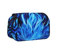 GUOLGP Indigo Flame Print Print Versatile Portable Pen Pouch Storage Travel Supplies Office Travel Multi-Pockets