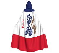 GUOLGP Iowa State Flag Print Halloween Hooded Cloak Costume For Adults Kids For Cosplay Parties And Festivals
