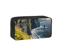 GUOLGP Ireland Outdoors County Clare The Cliffs Print Adults Simple Spacious Pen Case Stationery Organizer Pouch Office Daily Work Use