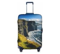 GUOLGP Ireland Outdoors County Clare The Cliffs Print Concealed Zipper Decorative Suitcase Cover Washable Travel Luggage Protector