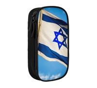 GUOLGP Israeli Flag Print Functional Pencil Pouches Multi-Compartment Storage School Supplies Easy Access