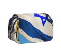 GUOLGP Israeli Flag Print Versatile Portable Pen Pouch Storage Travel Supplies Office Travel Multi-Pockets