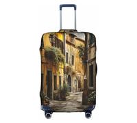 GUOLGP Italian Old Street Print Concealed Zipper Decorative Suitcase Cover Washable Travel Luggage Protector