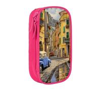 GUOLGP Italian Street Print Functional Pencil Pouches Multi-Compartment Storage School Supplies Easy Access