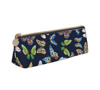 GUOLGP Leaf Colorful Butterfly Print Stylish Pencil Case Large Capacity 8.3 x 2.2 x 2.4In Triangle Pouch Daily Essentials