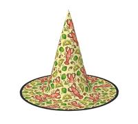 GUOLGP Lobster And Lemon Print Stylish Halloween Witch Hat For Parties Carnivals And Cosplay Lightweight Foldable