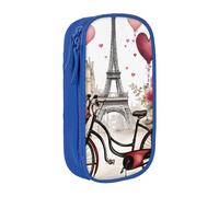 GUOLGP Love Paris Tower Coffee Wine Perfume Bicycle Heart Print Functional Pencil Pouches Multi-Compartment Storage School Supplies Easy Access