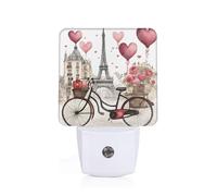 GUOLGP Love Paris Tower Coffee Wine Perfume Bicycle Heart Print Night Light for Bedroom Kids Room Bathroom Nightlight Dorm Home Decor Lighting