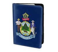 GUOLGP Maine State Flag Print Stylish Unisex Passport Travel Family Vacation Document Wallet Lightweight Secure