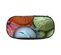 GUOLGP Many Colored Ice Cream Print School Students Zipper Pouch Pencil Case Office Supplies Functionality Storage