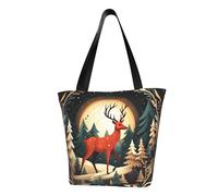 GUOLGP Merry Christmas Deer Print Summer Shoulder Bag Travel Tote Beach Outings Daily Commutes Women Men Accessory