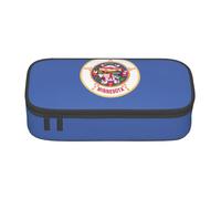 GUOLGP Minnesota State Flag Print Stylish Large Capacity Pencil Case Spacious Study Pen Pouch School Supplies Travel