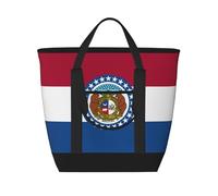 GUOLGP Missouri State Flagprint Women Men Large Capacity Insulated Tote Shoulder Bag Beach Picnic Food Delivery