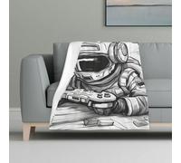 GUOLGP Monochrome Sketch Style Gaming Print Soft Warm Cozy Flannel Blanket Throw for Home Decor Dorm Picnic Winter Autumn Use