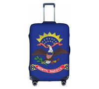 GUOLGP North Dakota State Flag Print Concealed Zipper Decorative Suitcase Cover Washable Travel Luggage Protector