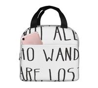 GUOLGP Not All Who Wander are Lost Print Students Lightweight Insulated Lunch Bag School Thermal Tote Work Picnic Travel